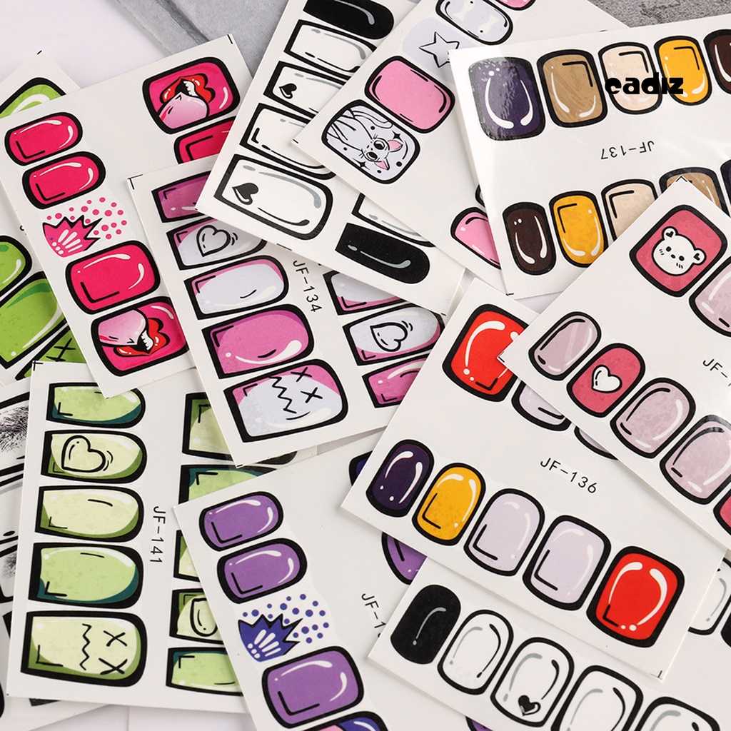 Miếng Dán Trang Trí Móng Tay Dạng Trượt Hiệu Ứng 3D Hoạt Hình Không Phai DIY