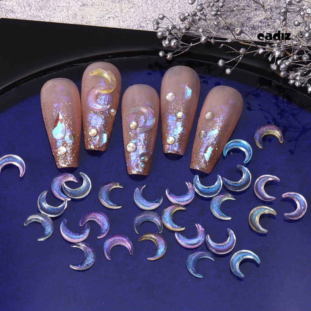 Phụ Kiện Trang Trí Móng Tay Nghệ Thuật Hình Mặt Trăng 3D Bằng Nhựa Resin