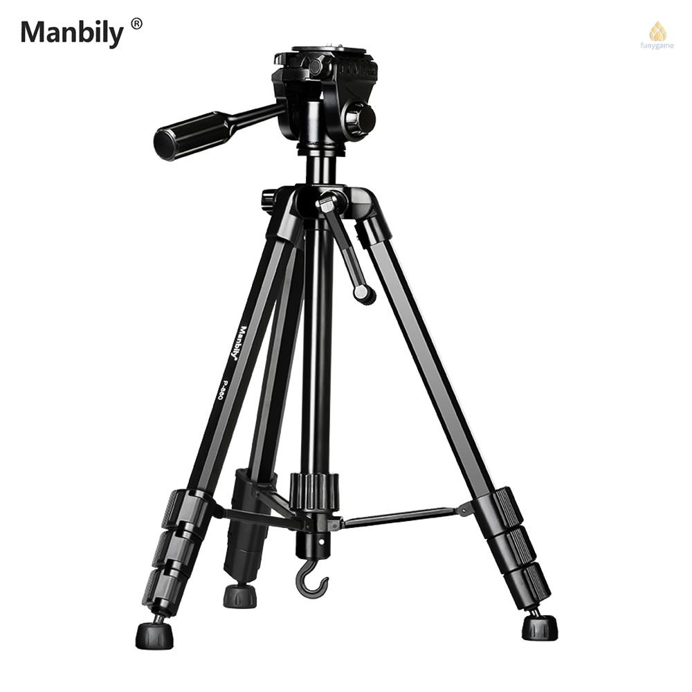 Giá Đỡ Ba Chân Bằng Hợp Kim Nhôm Tải Trọng Tối Đa 5kg / 11lbs P-880 Chân Máy Ảnh 3 Chiều Cao 148cm / 58.2in Màu Đen