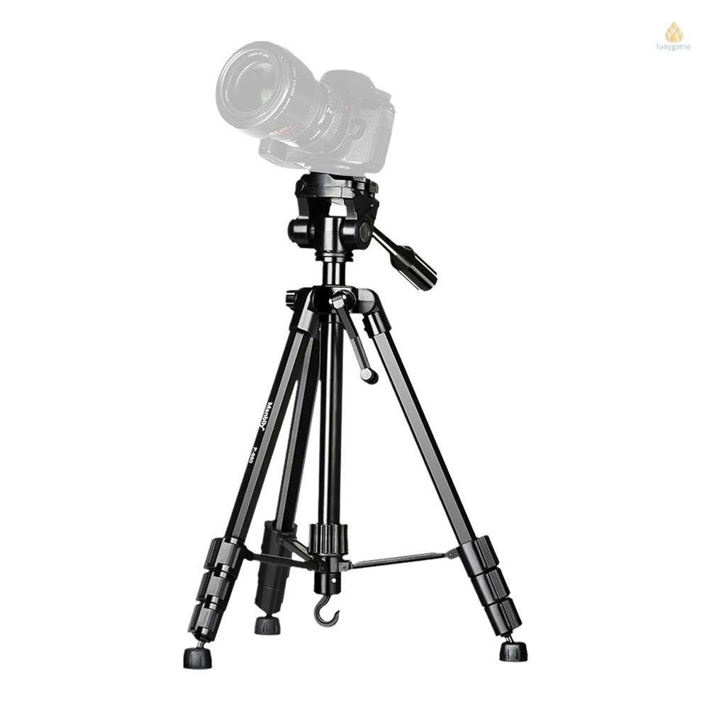 Giá Đỡ Ba Chân Bằng Hợp Kim Nhôm Tải Trọng Tối Đa 5kg / 11lbs P-880 Chân Máy Ảnh 3 Chiều Cao 148cm / 58.2in Màu Đen