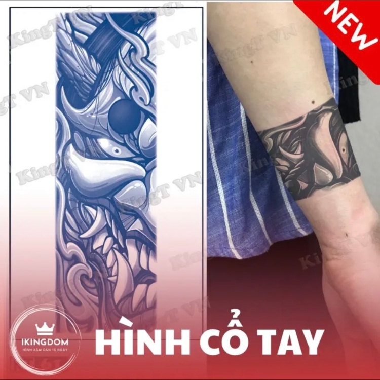 【IKINGDOM】Hình xăm 15 ngày BST DÁN CỔ TAY kích thước 7x21cm - Hình xăm dán CHẤT NHƯ THẬT hàng loại 1 Không thể phân biệt