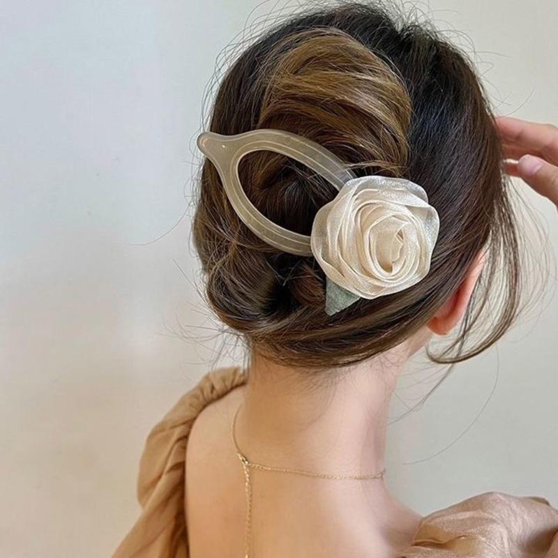 Kẹp Tóc Càng Cua Hình Hoa / Cá Mập Phối Lưới Phong Cách Pháp Cổ Điển Thời Trang Cho Nữ