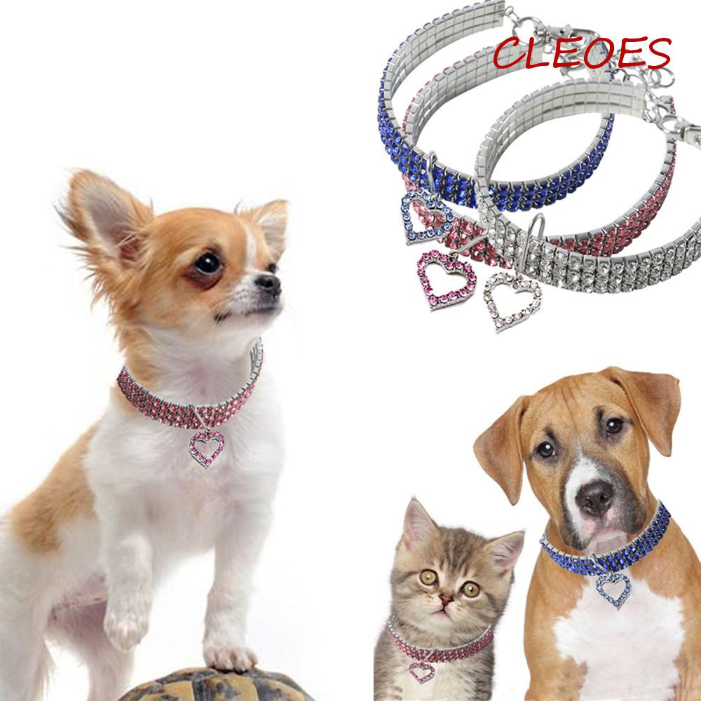 Vòng Cổ Thú Cưng Mini Dễ Thương|Phụ Kiện Cho Chó Hình Trái Tim Lấp Lánh Dễ Thương Bắt Mắt