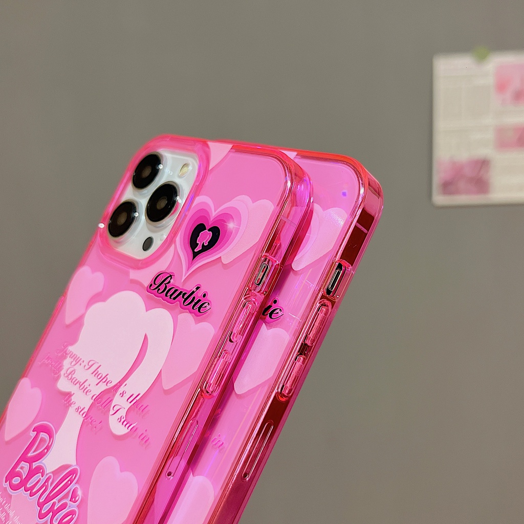 Ốp Điện Thoại Trong Suốt Họa Tiết Hoạt Hình Barbie Cho iPhone 14 13 12 11 Pro Max