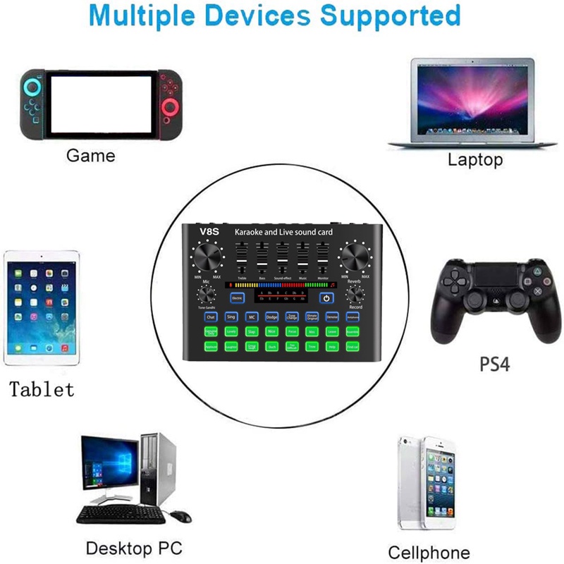 Micro Bluetooth V8S Có Thể Thay Đổi Giọng Nói Tiện Dụng Cho Máy Tính / Điện Thoại