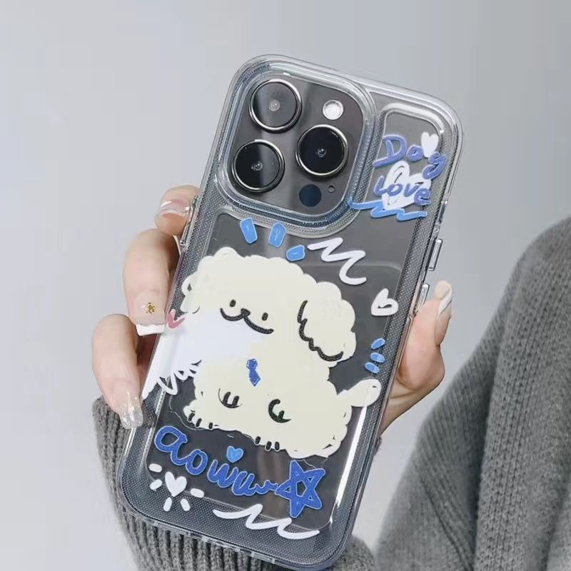 ✅Ốp Điện Thoại Trong Suốt Họa Tiết Graffiti / Cún Con Dễ Thương Cho Iphone 13iPhone14 xs12xsmax / 11 IJ1M Xr
