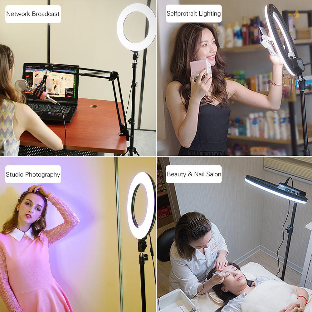 Vòng Đèn LED RGB 36-72W 3200-7000K Màu Sắc Có Thể Điều Chỉnh Nhiệt Độ Dùng Trong Studio Chụp Ảnh