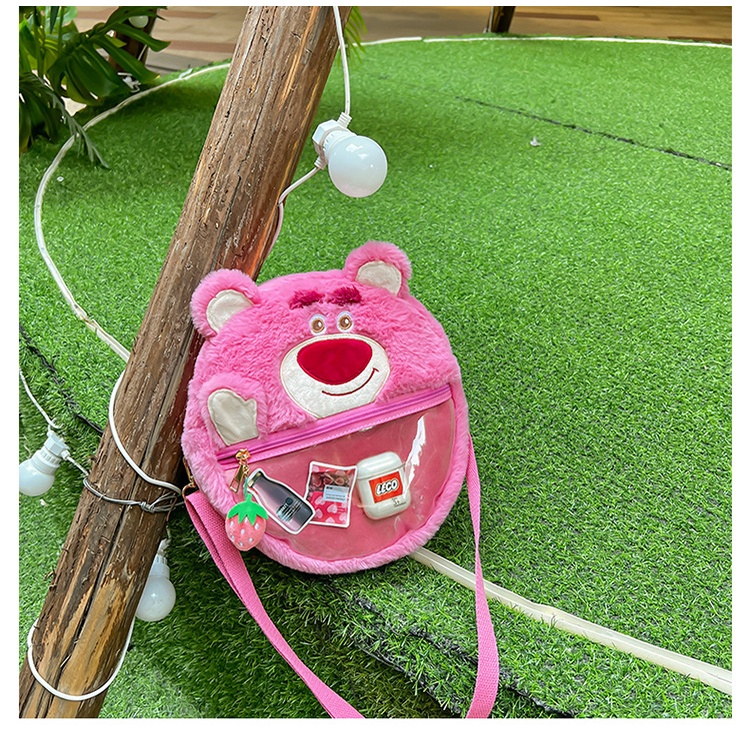 Túi Đeo Vai Cỡ Lớn In Họa Tiết Hoạt Hình Gấu / Dâu Tây Dễ Thương Cho Nữ