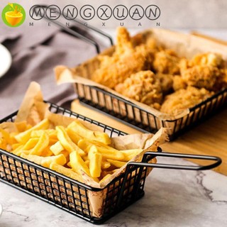 Giỏ đựng khoai tây chiên trang trí nhà hàng bằng thép không gỉ màu đen đa năng