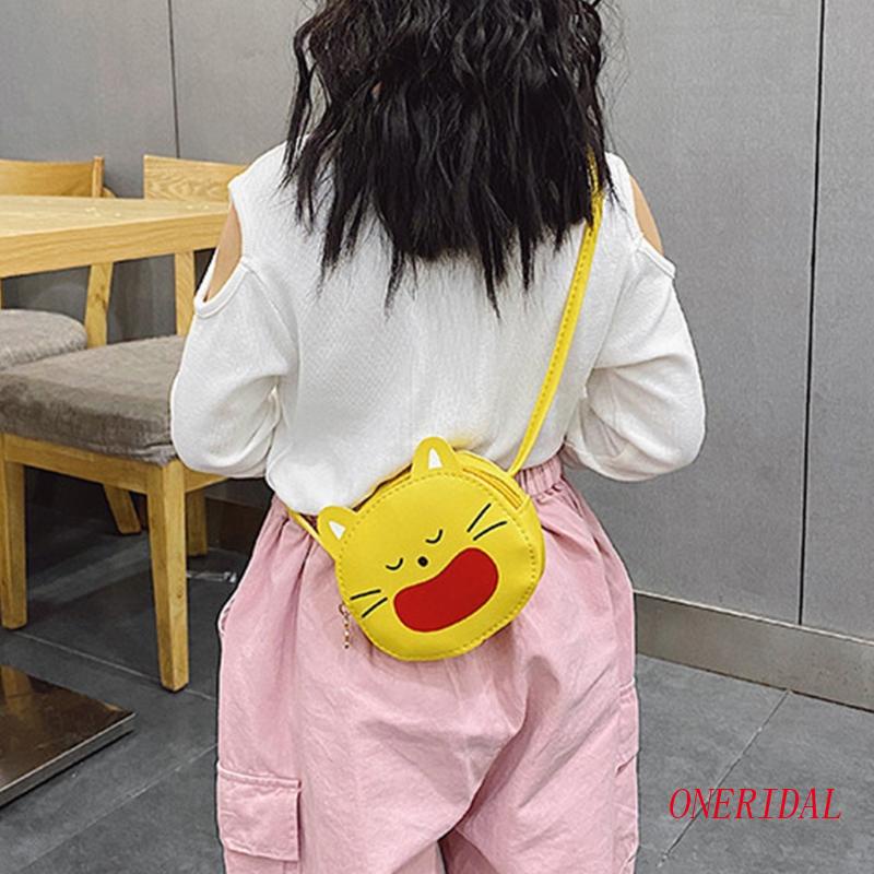 Túi Đeo Chéo Vai Bằng Da Pu Họa Tiết Hoạt Hình Dành Cho Trẻ Em