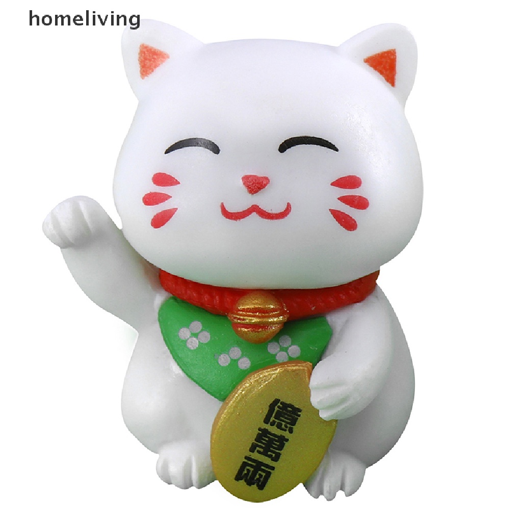 1 Chú Mèo May Mắn Bằng Nhựa Dễ Thương Trang Trí Tiểu Cảnh