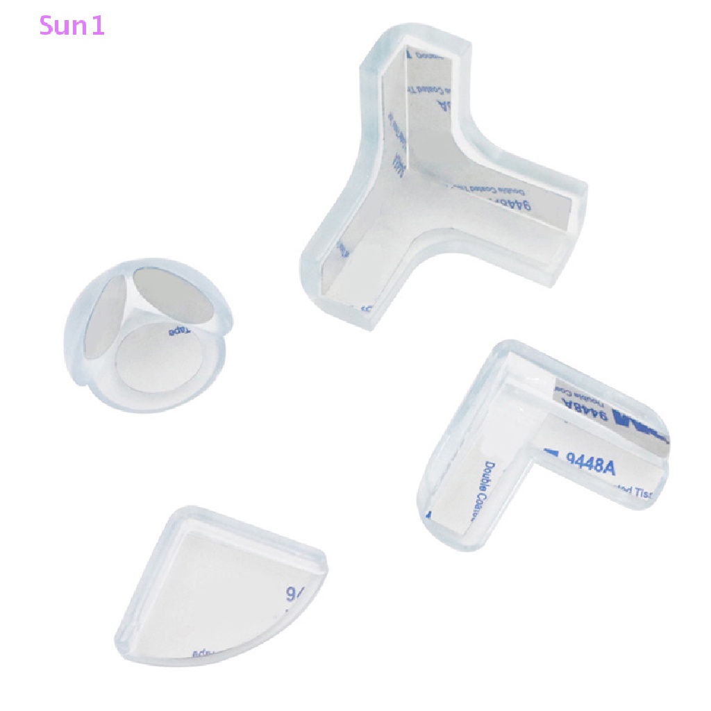 Bộ 4 Miếng Bọc Cạnh Bàn Bằng Silicon Mềm Trong Suốt Chống Va Chạm Bảo Vệ An Toàn Cho Bé Sun1 &gt;