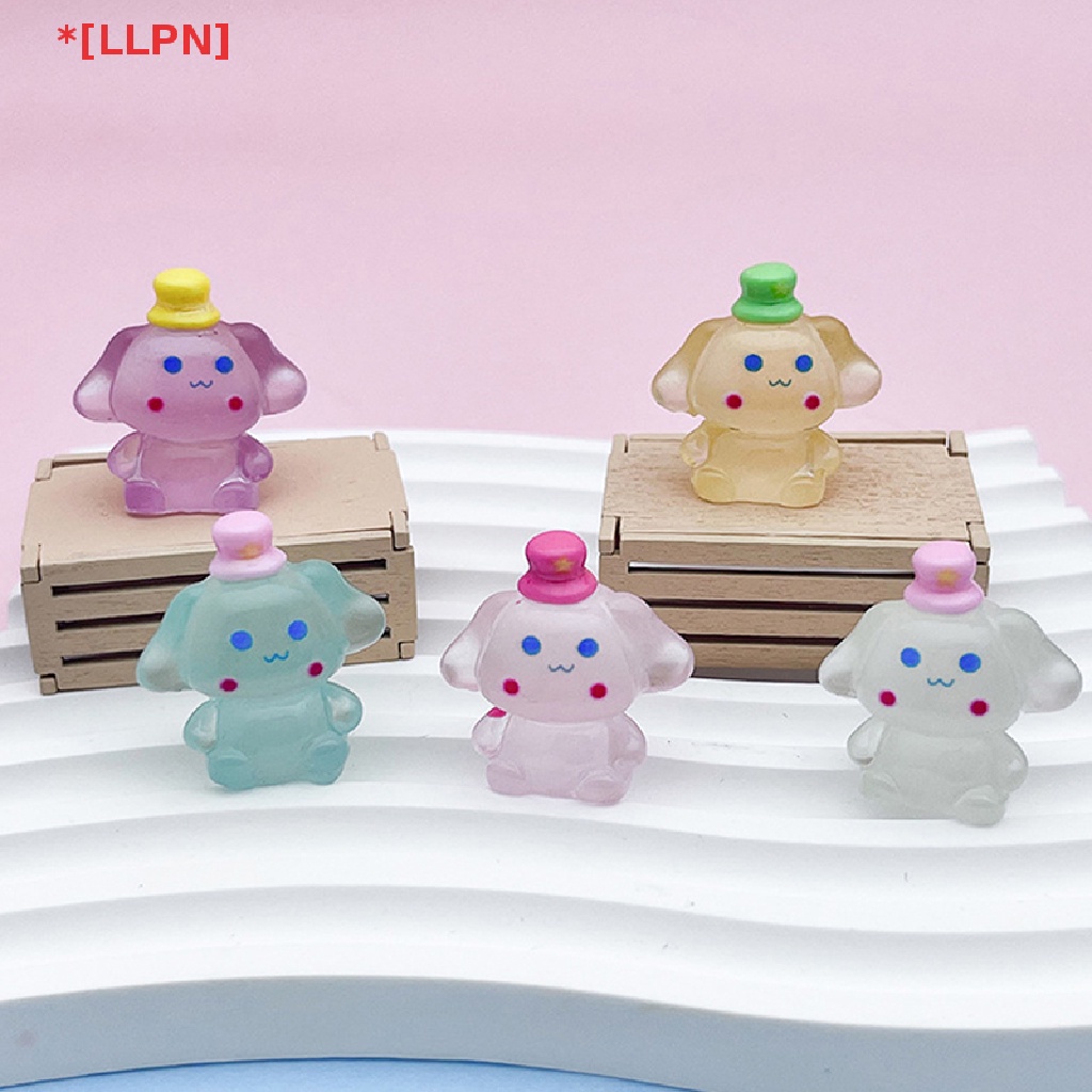 [loyaltysun] Set 5 Mô Hình Chú Chó Nhựa Phát Sáng Trong Bóng Tối Trang Trí Nhà Búp Bê