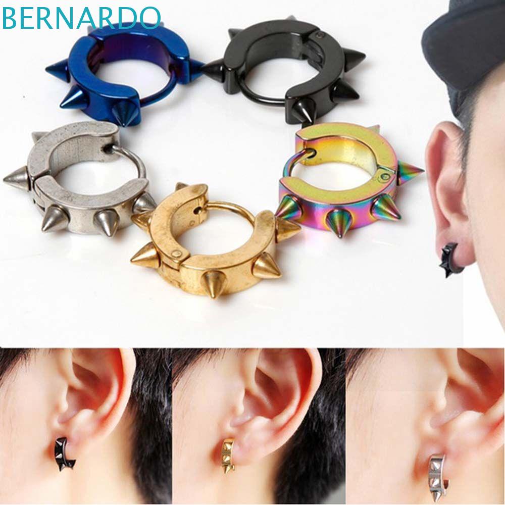 Khuyên Tai Khoen Tròn Màu Đen Bằng Thép Không Gỉ