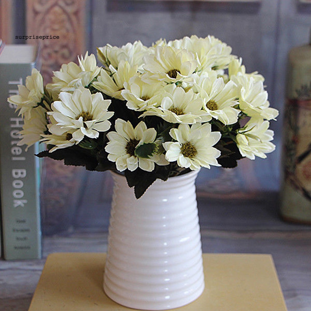1 Bó / 10 Đầu / 5 Nhánh Hoa Cúc Nhân Tạo Trang Trí Nội Thất