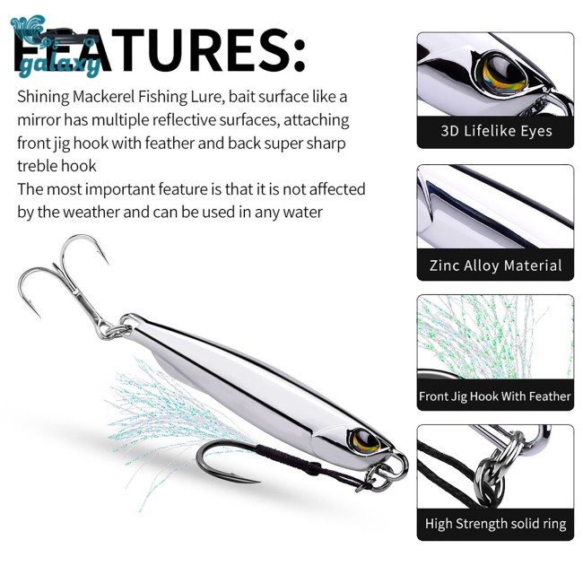 Galaxy Mồi Câu Cá 3d 15g / 20g / 30g / 40g Mắt Phản Quang Có Thể Tái Sử Dụng