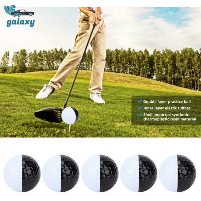 Galaxy Quả Bóng Golf Hai Lớp Hai Màu Trắng Đen Dùng Luyện Tập