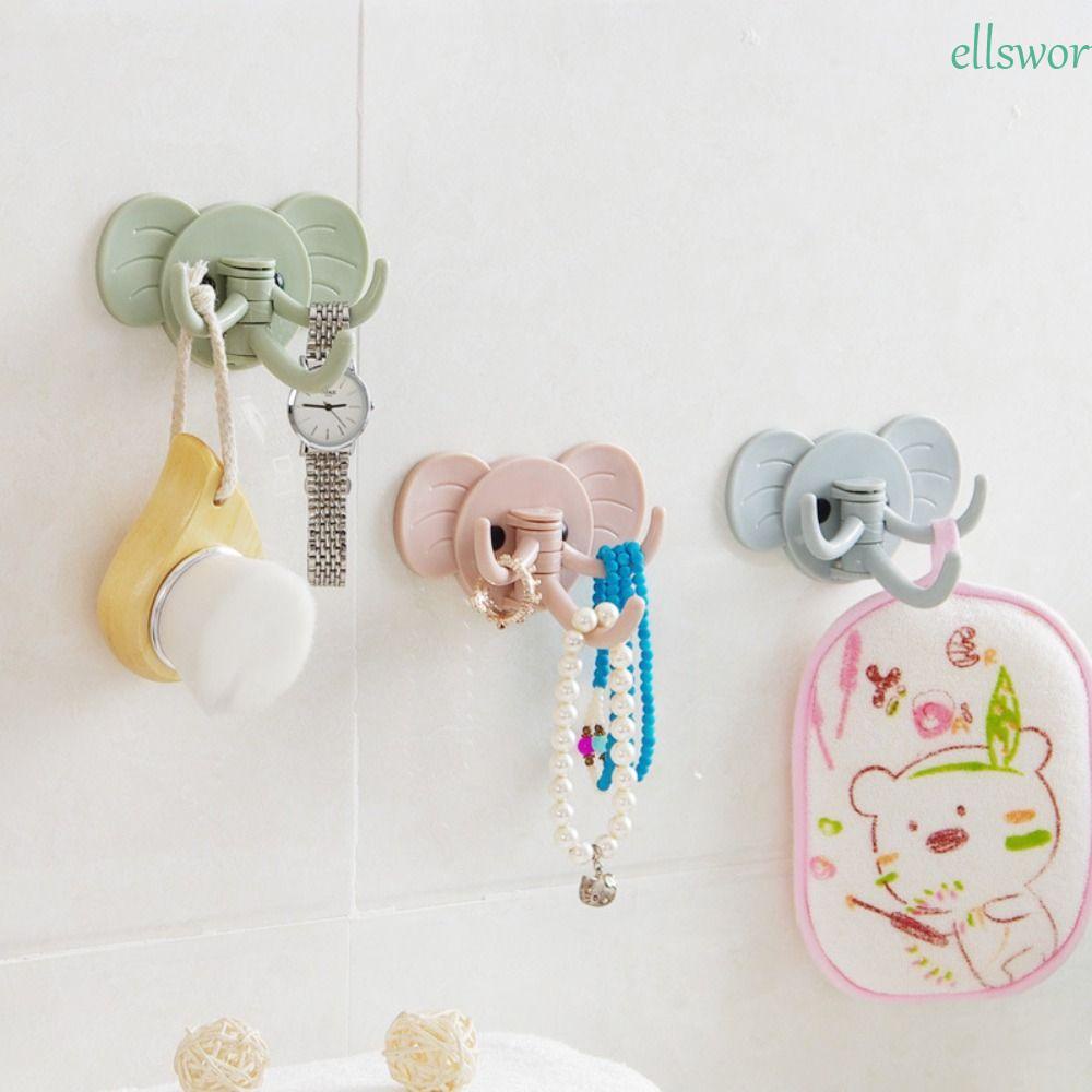 Set 3 Móc Treo Áo Khoác Hình Voi Tự Dính Không Cần Đóng Đinh