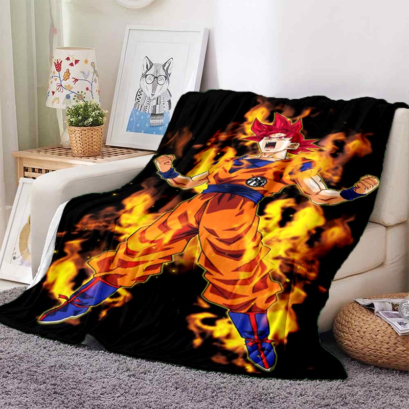 Chăn Bông Mềm Mại Thoải Mái In Hình Phim Dragon Ball Sun Wukong Dùng Cho sofa Giường Ngủ Văn Phòng