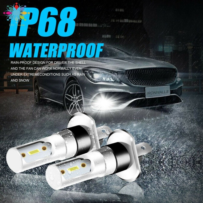 Bộ 2 Bóng Đèn Led H1 6000k 55w 8000lm Ip68 Ánh Sáng Trắng Chống Thấm Nước Chuyên Dụng Cho Xe Hơi