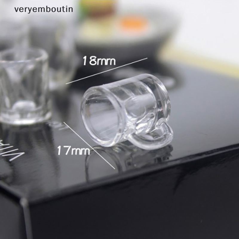 Set 4 Ly Thủy Tinh Uống Bia Bằng Nhựa Tỉ Lệ 1 / 12 Trang Trí Nhà Búp Bê