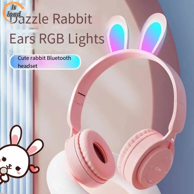 Tai Nghe Bluetooth Không Dây Y08r Thiết Kế Tai Thỏ Dễ Thương Điều Khiển Cảm Ứng