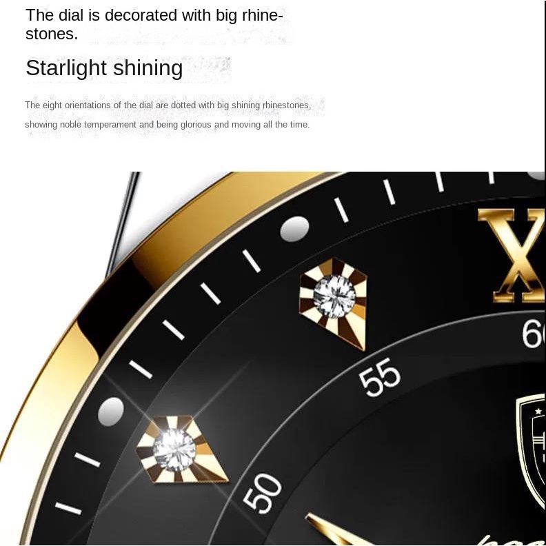 Đồng Hồ Thạch Anh Đôi Bodaga Siêu Mỏng Chống Thấm Nước Phát Sáng Cho Nam