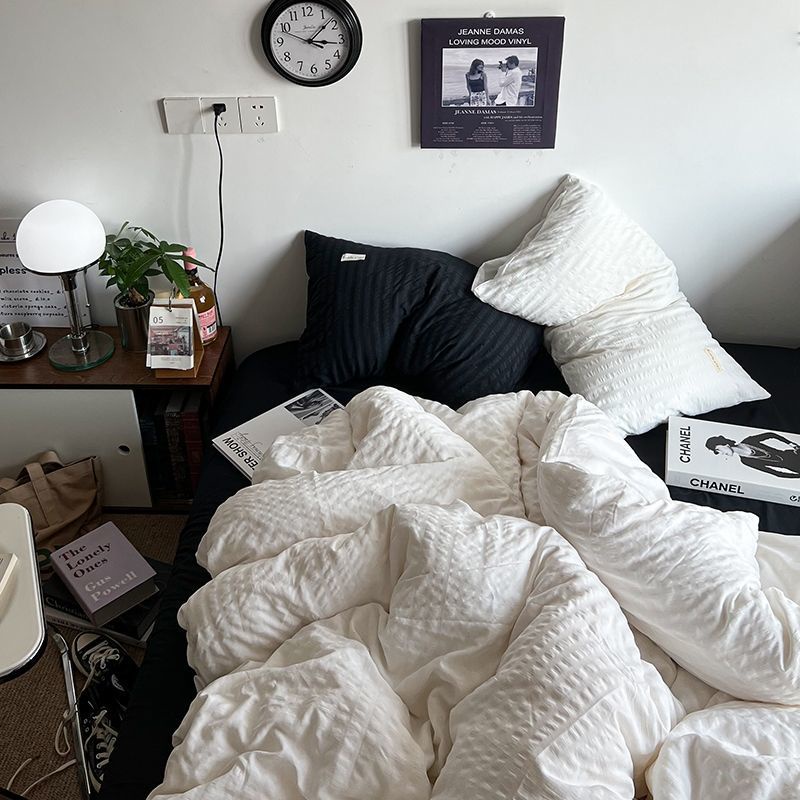 【Ten Beans】Phiên Bản Hàn Quốc Trắng Đen Tươi ins Bong Bóng Nhỏ Phong Cách Công Chúa Ga Trải Giường C