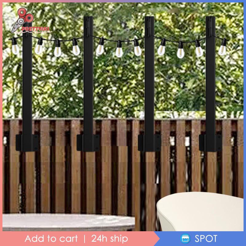 1 [Prettyia1] Set 4 Giá Đỡ Đèn Sân Vườn / Tiệc Cưới Bằng Kim Loại