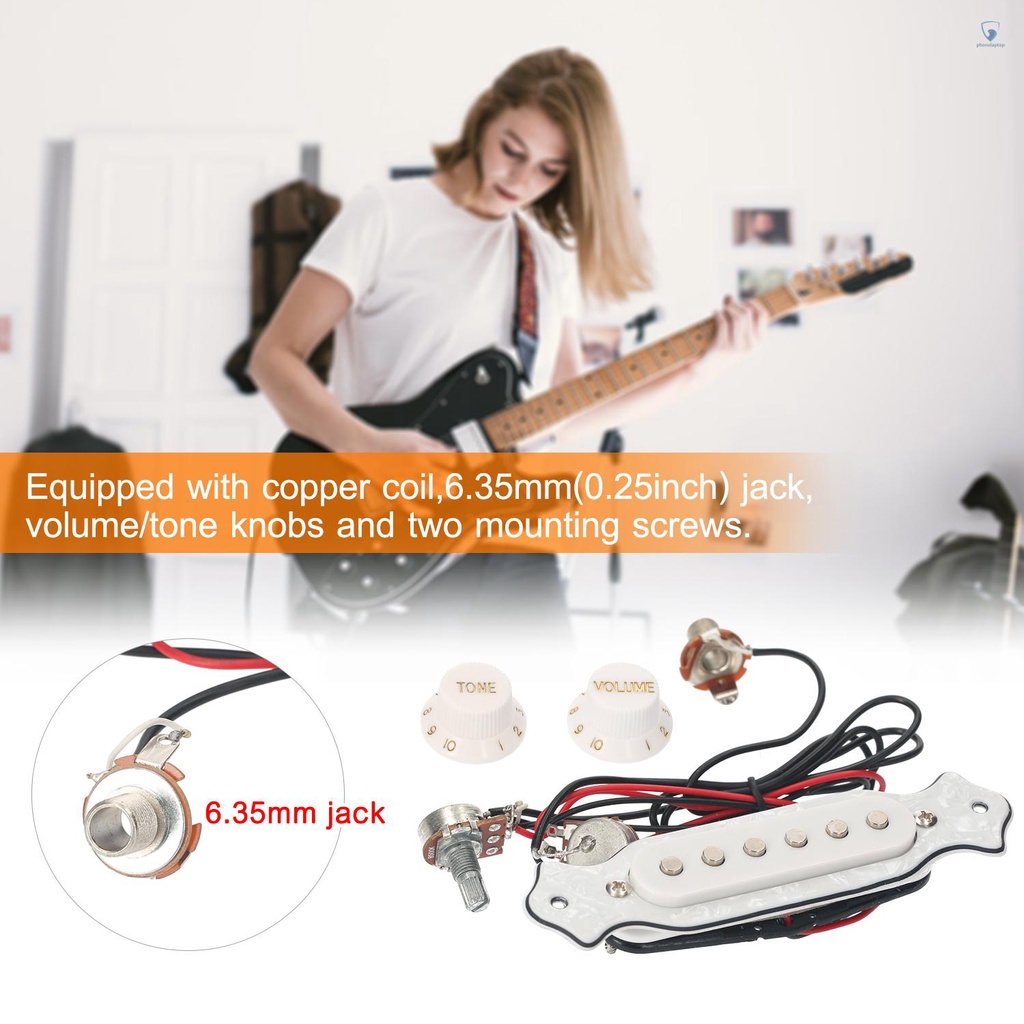 Bộ Pickup Chỉnh Âm Lượng Cho Đàn Guitar Điện Kèm Núm Vặn Điều Chỉnh Âm Lượng 6.35mm