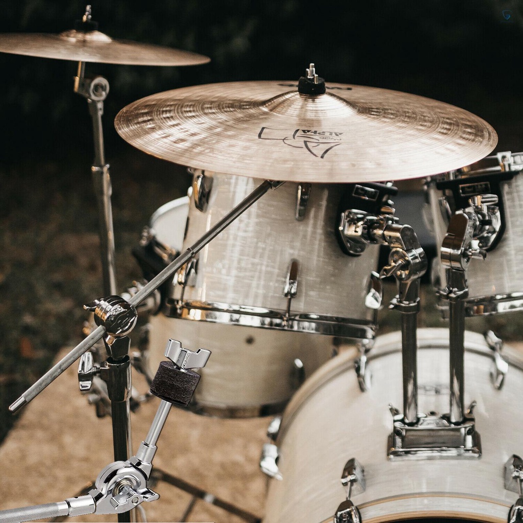 Bộ 21 Phụ Kiện Chũm Chọe Cymbal Bằng Vải Nỉ Có Giá Đỡ Và Vòng Đệm Cymbal Cho Trống