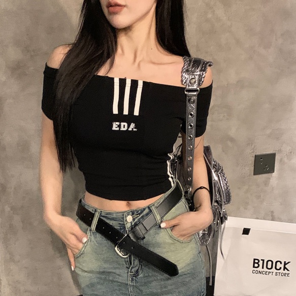 COZOK Áo Thun Tay Ngắn Dáng Ôm In Chữ Thời Trang Quyến Rũ Cho Nữ