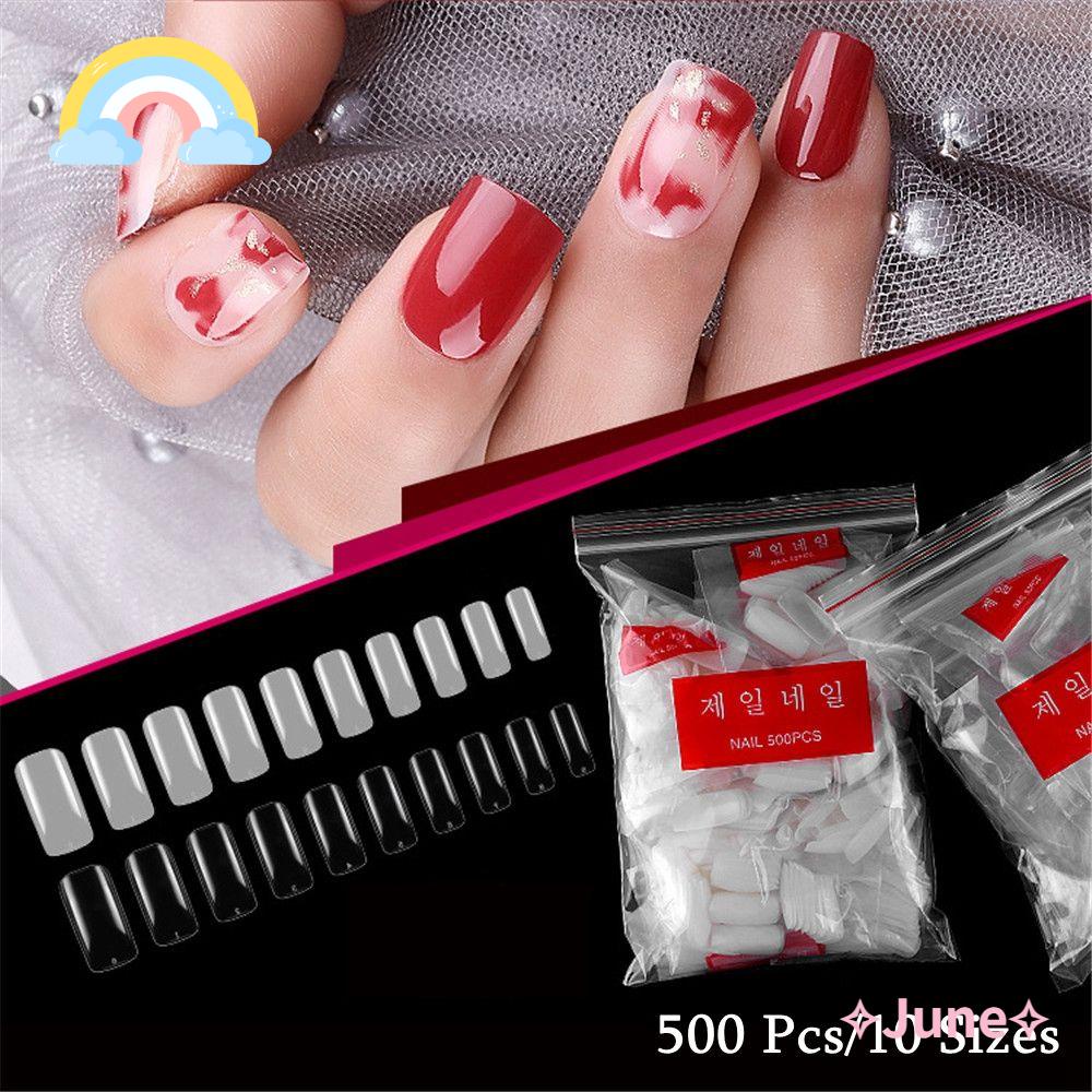 Bộ 500 móng tay tự nhiên trong suốt dùng để nối móng cao cấp