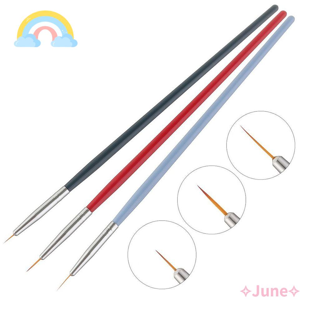 Set 3 Cọ Vẽ Trang Trí Móng Tay Kích Thước 7 / 9 / 11mm Thời Trang Kiểu Pháp Dành Cho Nữ