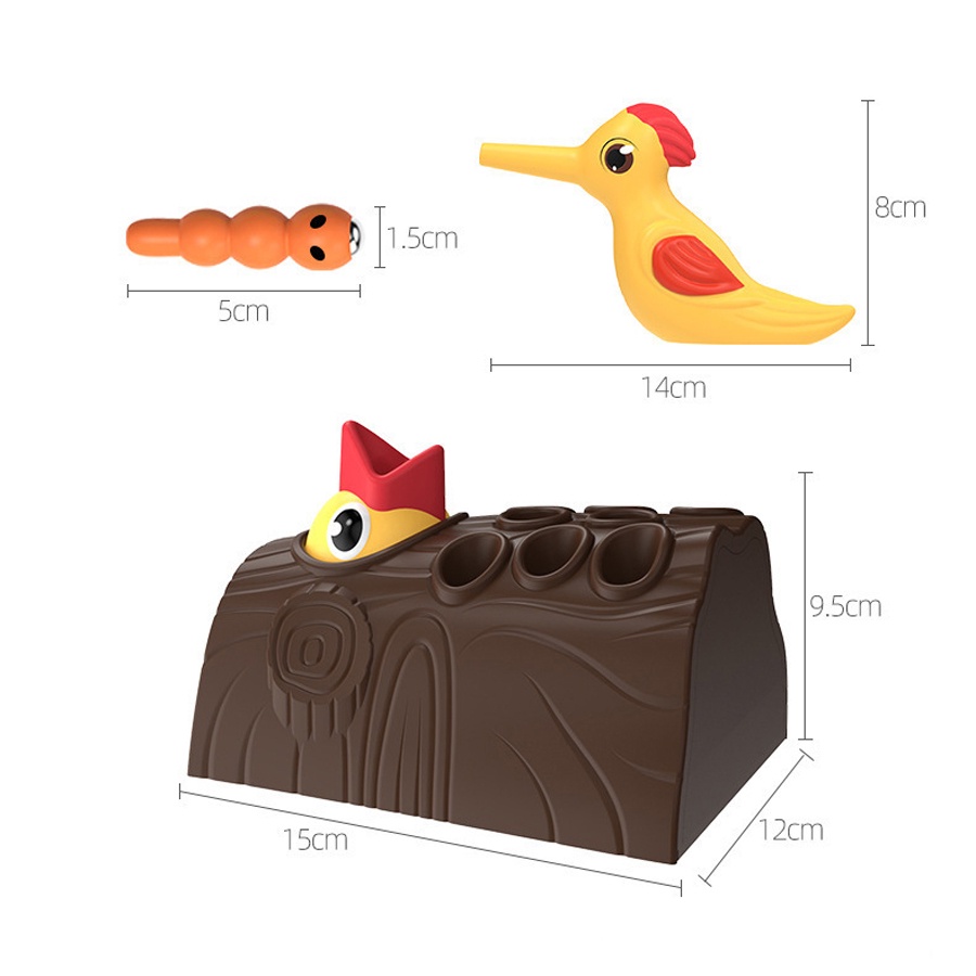 Đồ chơi trẻ em chim gõ kiến bằng gỗ từ tính bắt giun trò chơi động vật đồ chơi cho bé câu cá côn trùng quà tặng đồ chơi sinh nhật