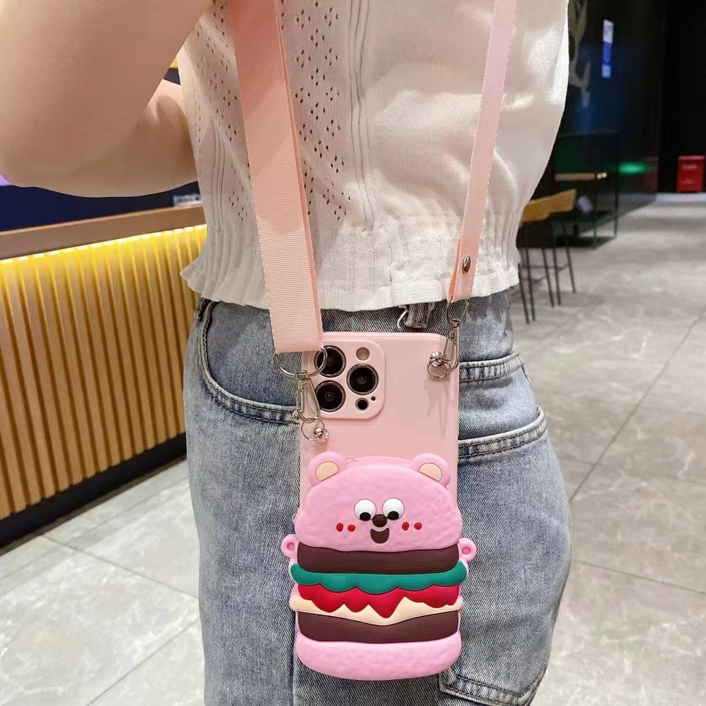 Ốp Lưng Ví Hình Gấu Đáng Yêu Cho OPPO A17 A57 A77 2022 4G F21Pro Reno 7Z / 8Z 5G A77S A57S A17K