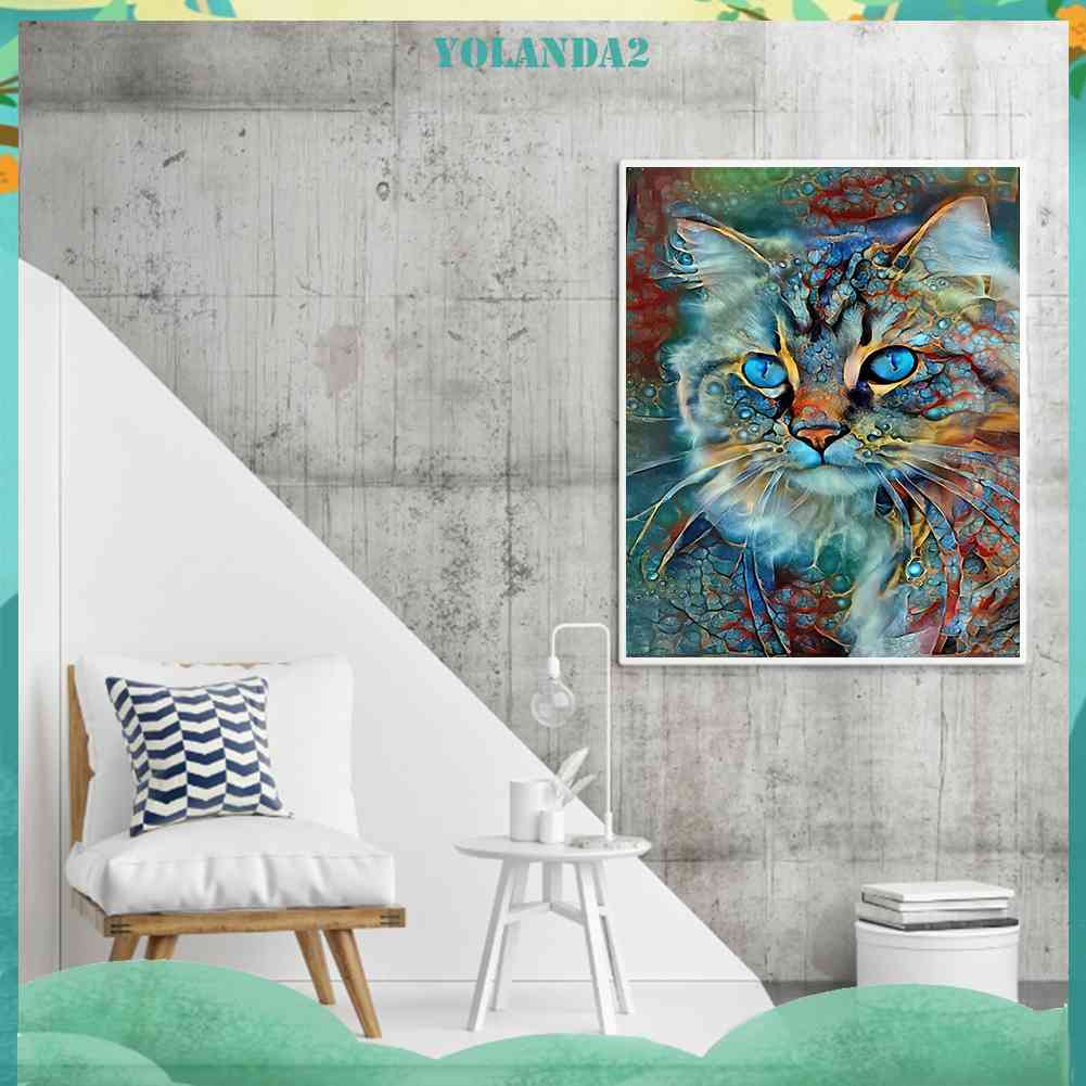 Bộ Tranh Đính Đá Mặt Kính Tròn Họa Tiết Động Vật Độc Đáo Trang Trí Nhà Cửa