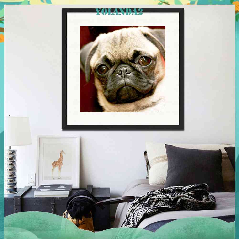 Tranh Đính Đá Kim Cương Toàn Bộ 5D DIY Hình Vẽ Chó Trang Trí Nhà Cửa