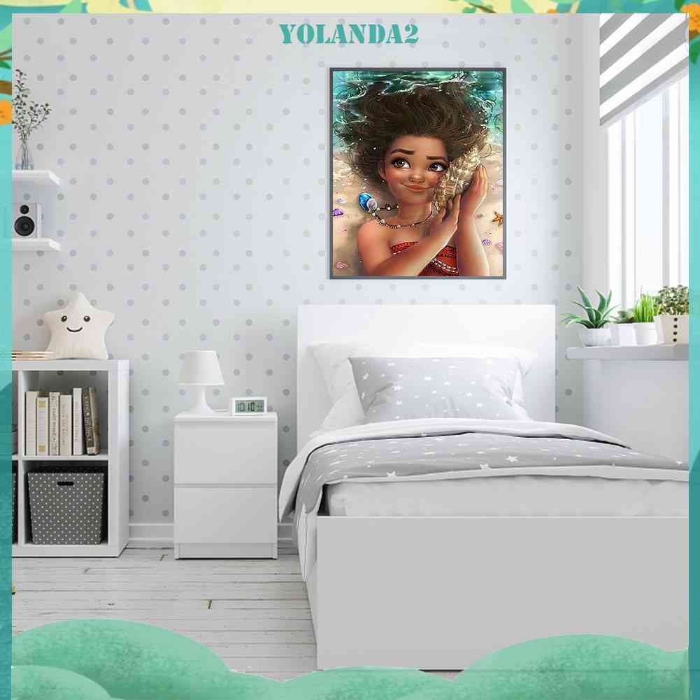 Bộ Tranh Đính Đá 5D Toàn Diện Họa Tiết Moana Độc Đáo DIY Dùng Trang Trí Nhà Cửa