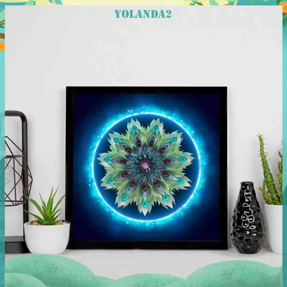 Bộ Tranh Đính Đá 5D Họa Tiết Hoa Văn Mandala Độc Đáo DIY Dùng Trang Trí