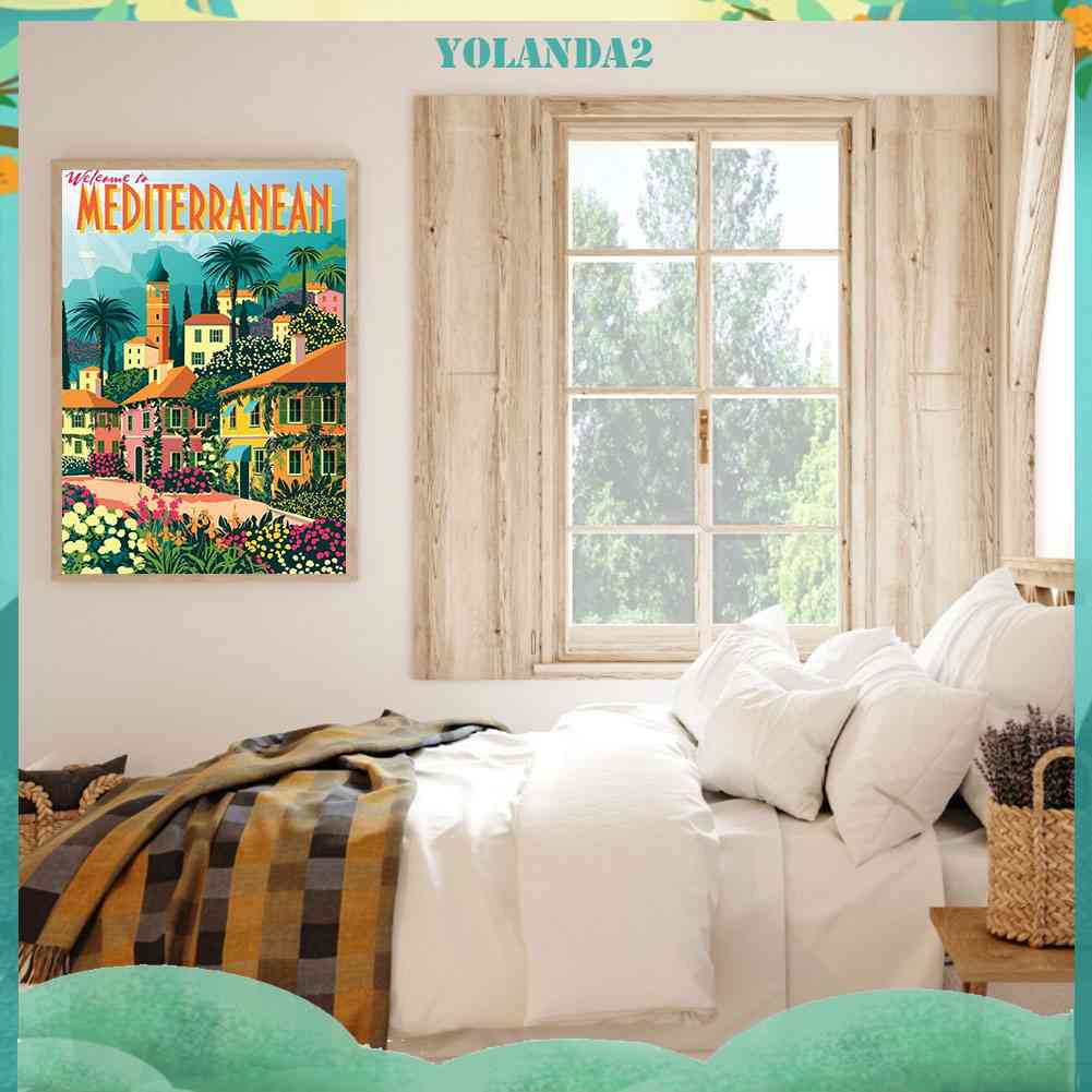 Tranh Đính Đá Kim Cương Toàn Bộ 5D DIY Hình Vẽ Địa Trung Hải