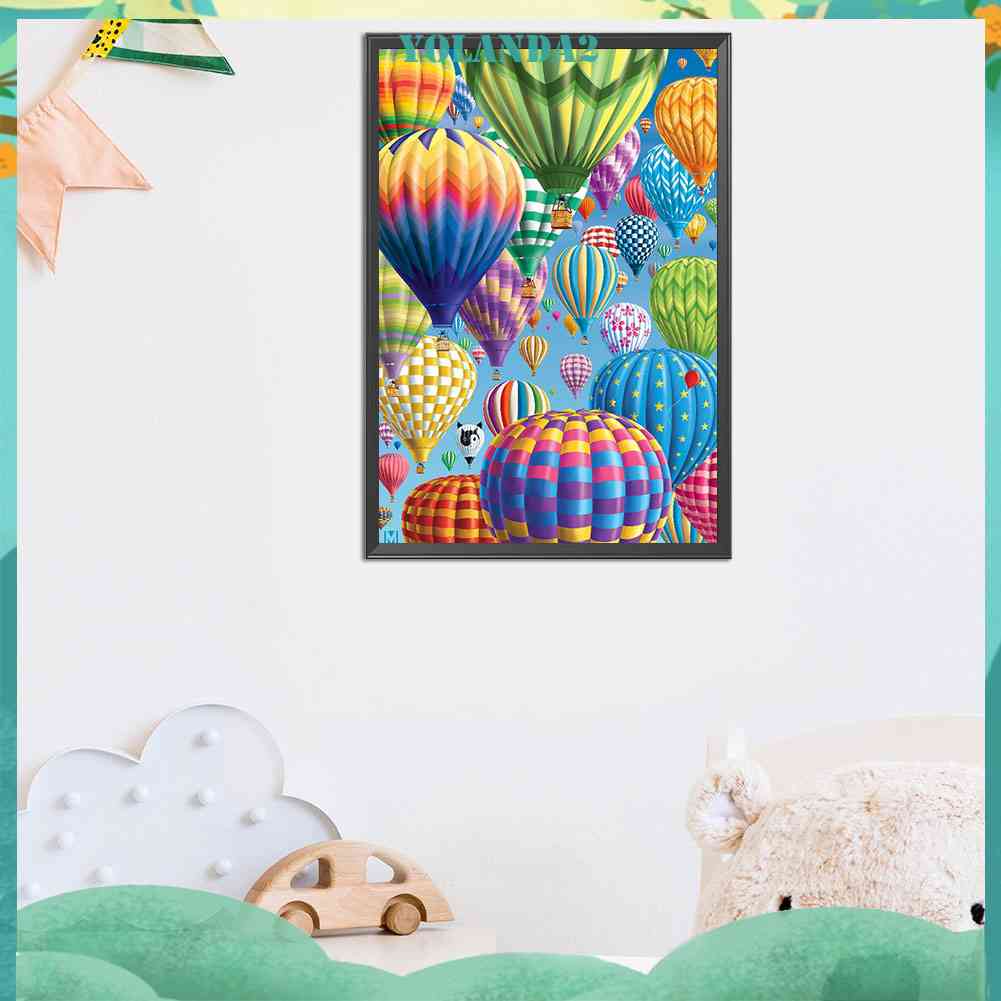 Tranh Đính Đá Kim Cương Toàn Bộ 5D DIY Hình Khinh Khí Cầu