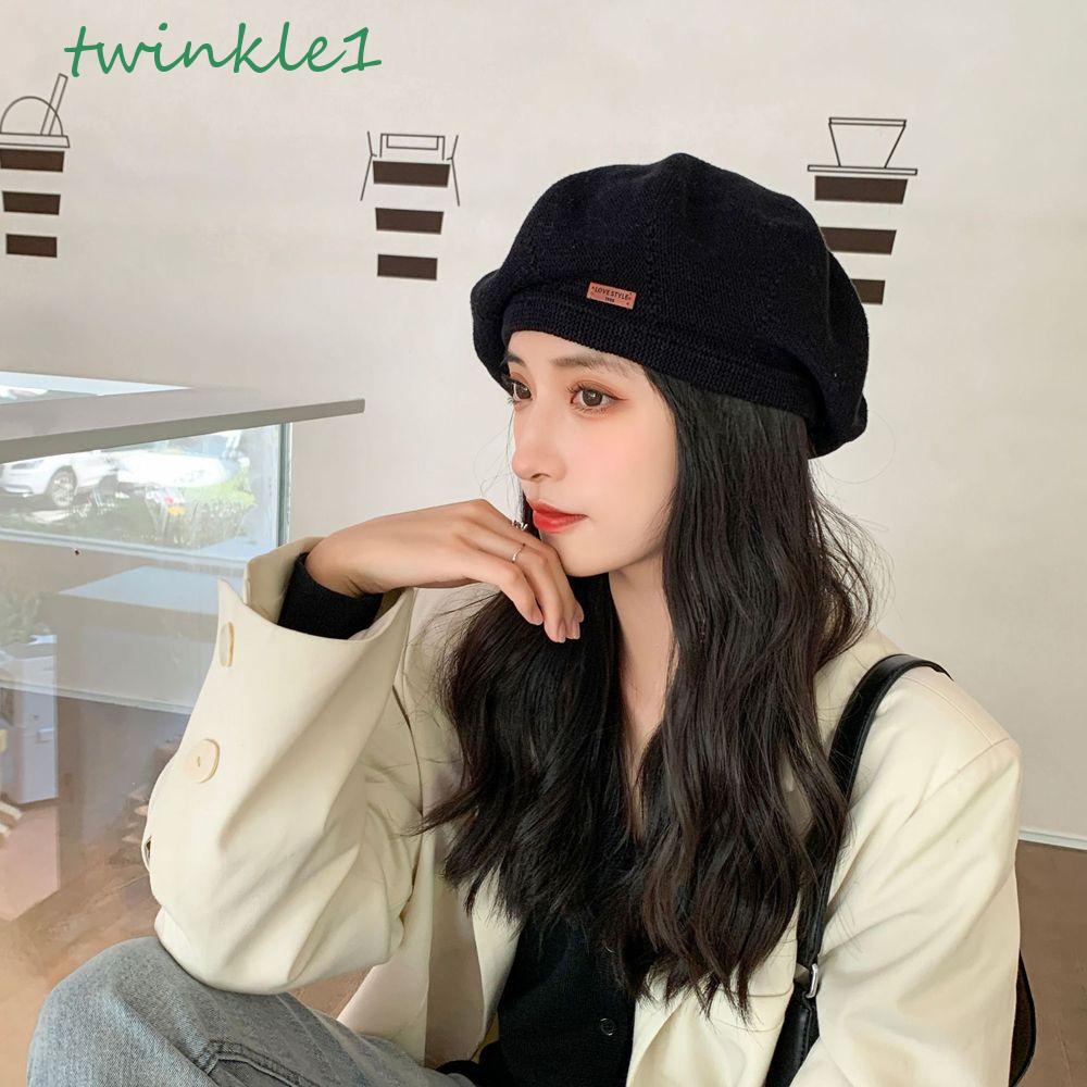 Mũ Nồi Dệt Kim In Chữ Phong Cách Vintage Cho Nữ