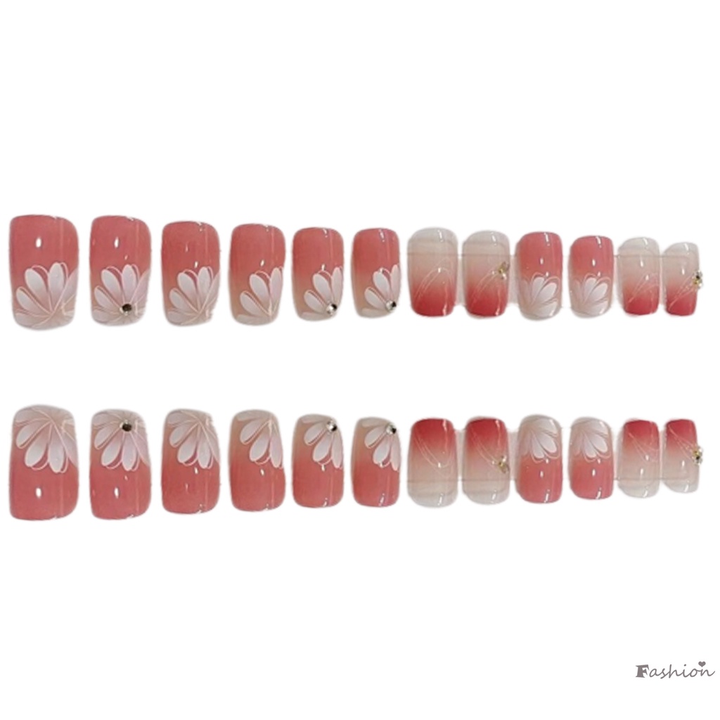 Bộ Móng Tay Giả Hình Vuông Lấp Lánh Kèm Keo Dán Tiện Dụng