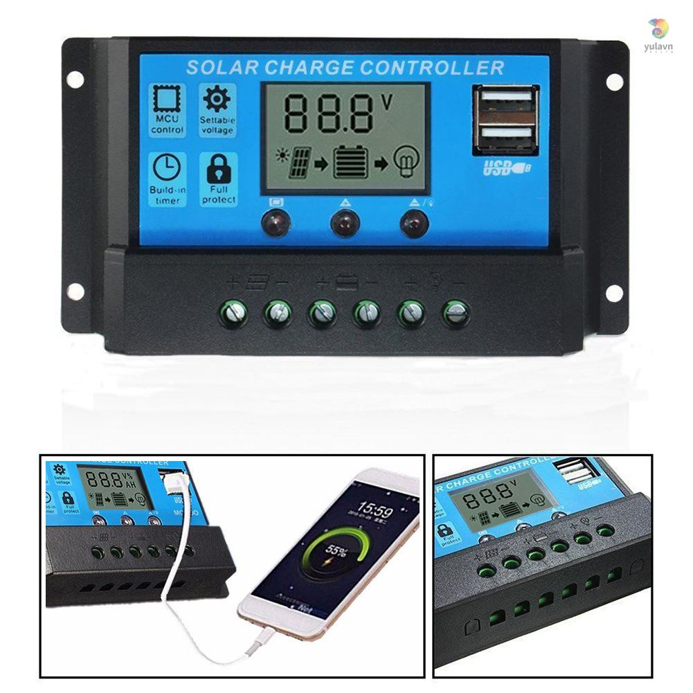 Bộ Bảng Điều Khiển Năng Lượng Mặt Trời 18V 25W Cổng Sạc USB Kép Chống Nước 12 / 24V 100A PWM Cho RV Marine