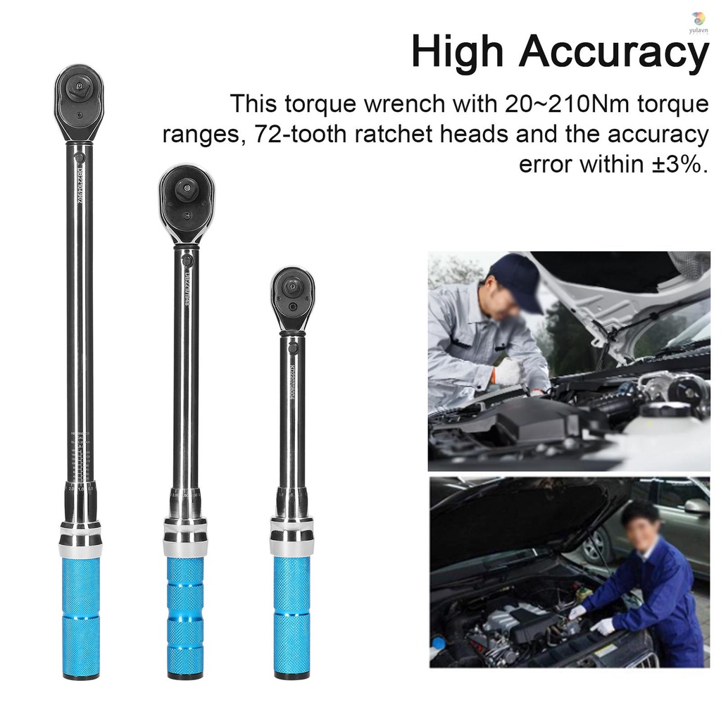 Cờ Lê Mô Men Xoắn 1 / 2 Inch 20~210Nm Bằng Thép Chrome Vanadium Độ Chính Xác Cao Kèm Hộp Đựng Cho Sửa Chữa Xe Đạp