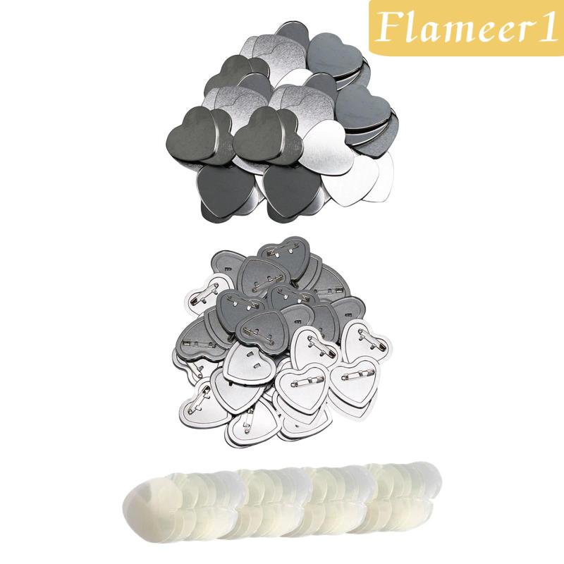 Set 1 / 100 Cung Cấp Nút Trắng Hình Trái Tim Làm Huy Hiệu