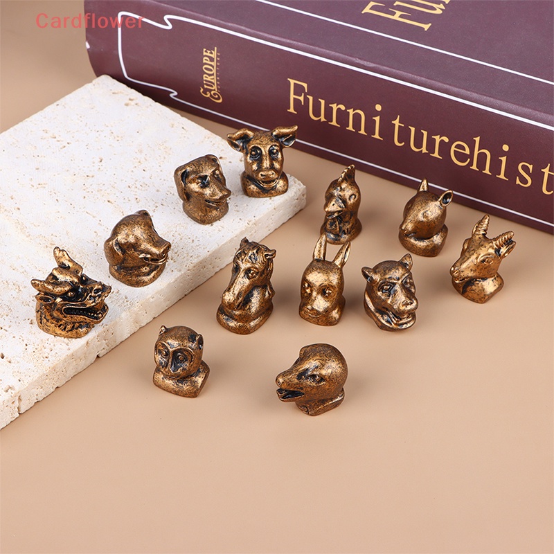 1 Đồ trang trí Đầu Động Vật Bằng Đồng Tỉ Lệ 1: 12 Dùng Trang Trí Tiểu Cảnh Mới