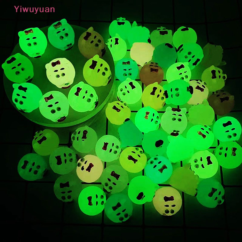 Bộ 2 Chú Gấu Dạ Quang Mini Bằng Nhựa Resin Dễ Thương Trang Trí Vườn Nhà Mới