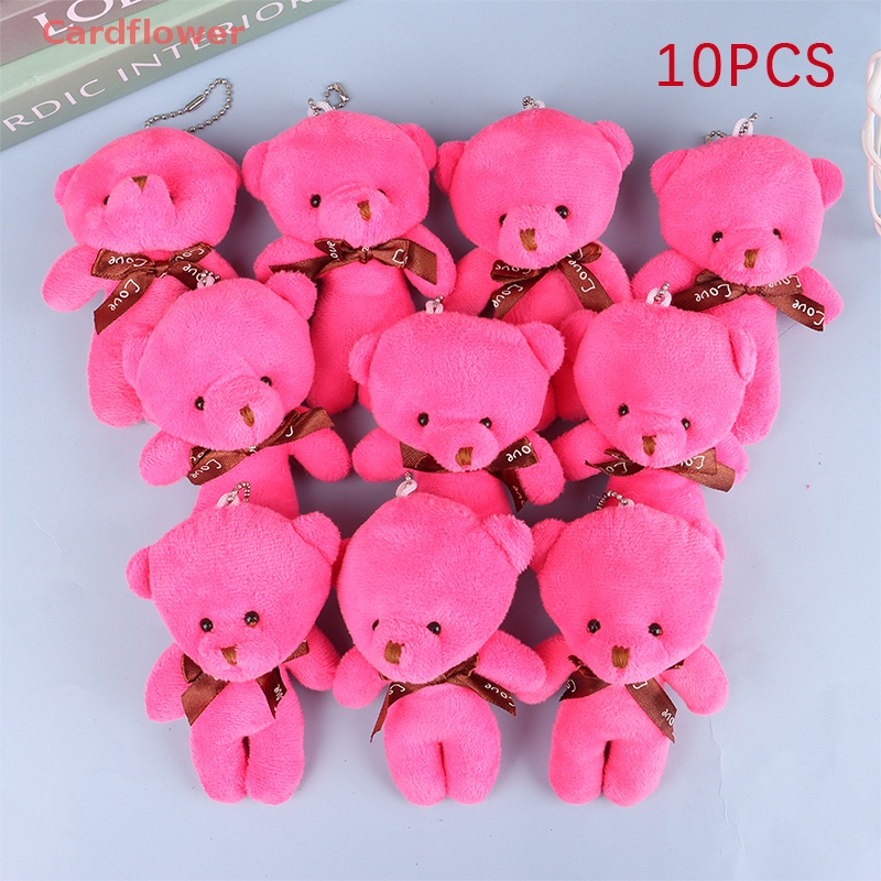 Bộ 10 Gấu Bông Mini 12cm Trang Trí Bó Hoa / Móc Khóa Mới